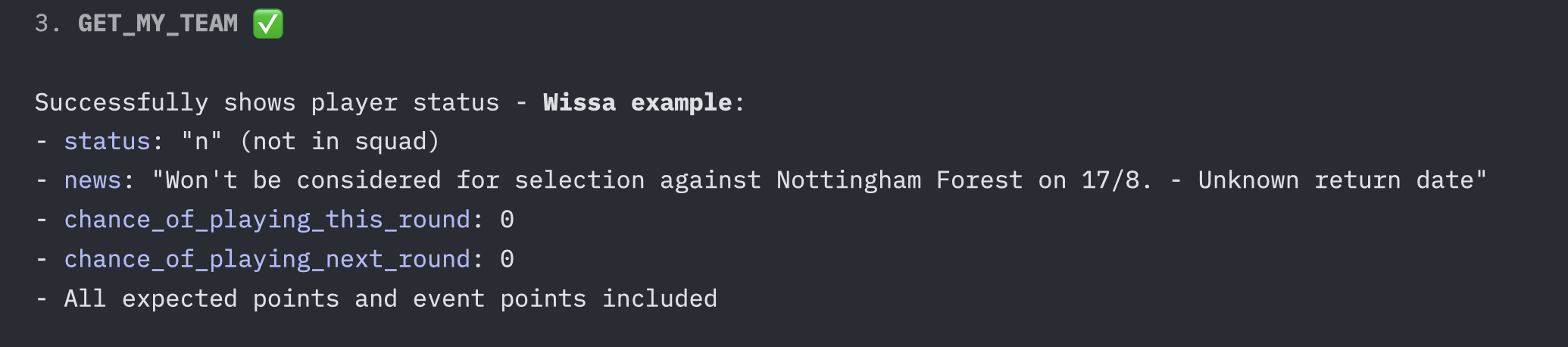 Wissa Status Updated Correctly